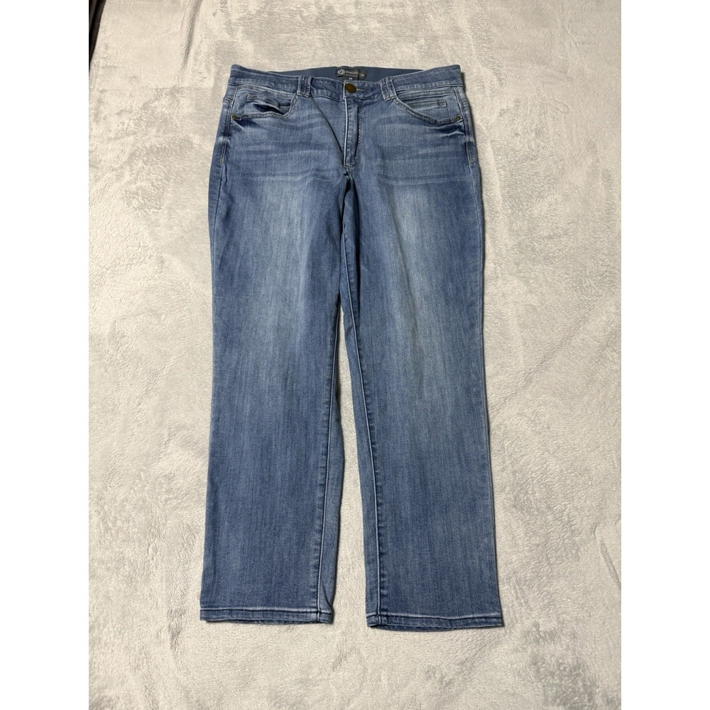 Democracy Womens 16 Slim Straight Medium Wash‎ Blue Jeans 35x27